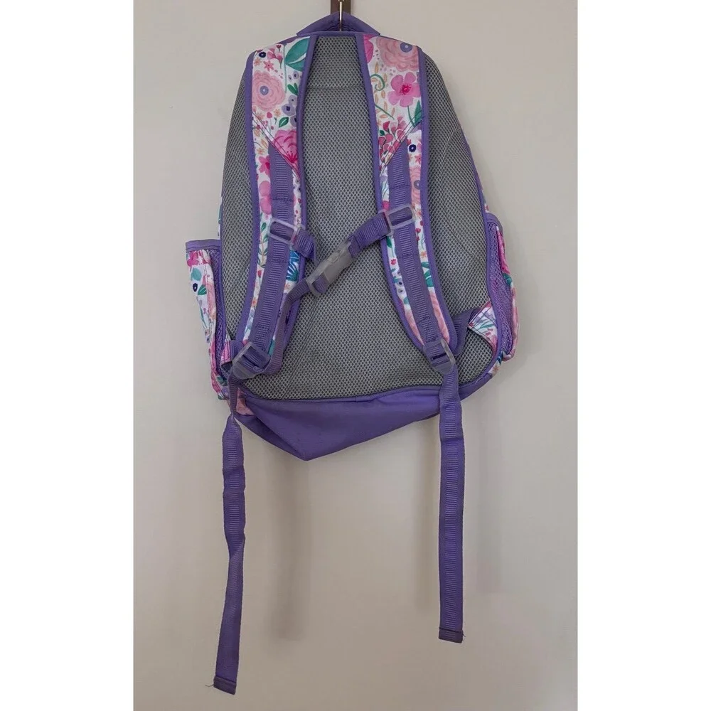Pottery Barn Kids Mackenzie Floral Backpack Pink Purple Girls School Bag